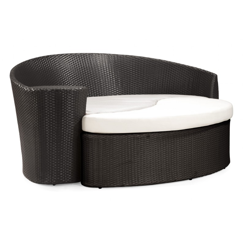 Outdoor Furniture: Chaise Lounges: Curacao Outdoor Bed & Ottoman Espresso