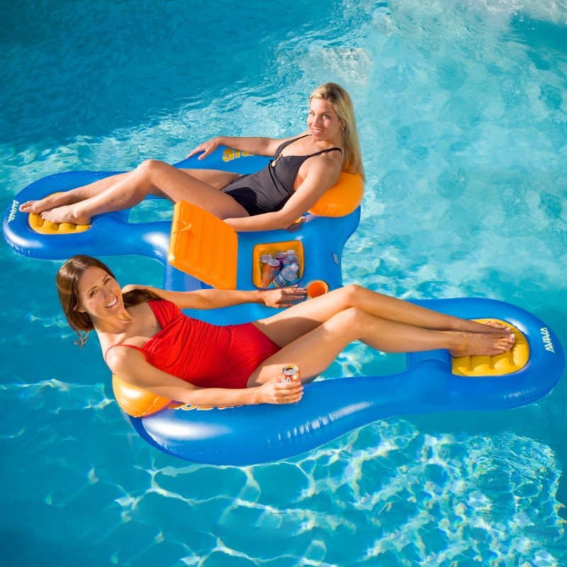 Pool & Beach: Inflatable Pool Fun: Ahh-Aqua Water Lounger with 2 seats
