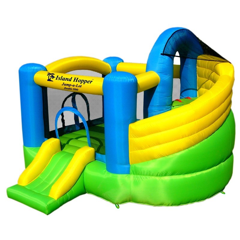 Furniture: Kids Bounce Houses: Jump A Lot Double Slide Bounce House