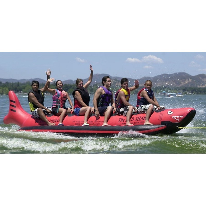 Pool & Beach: Towable Tubes: Red Shark Towable Water Tube 6 Passenger