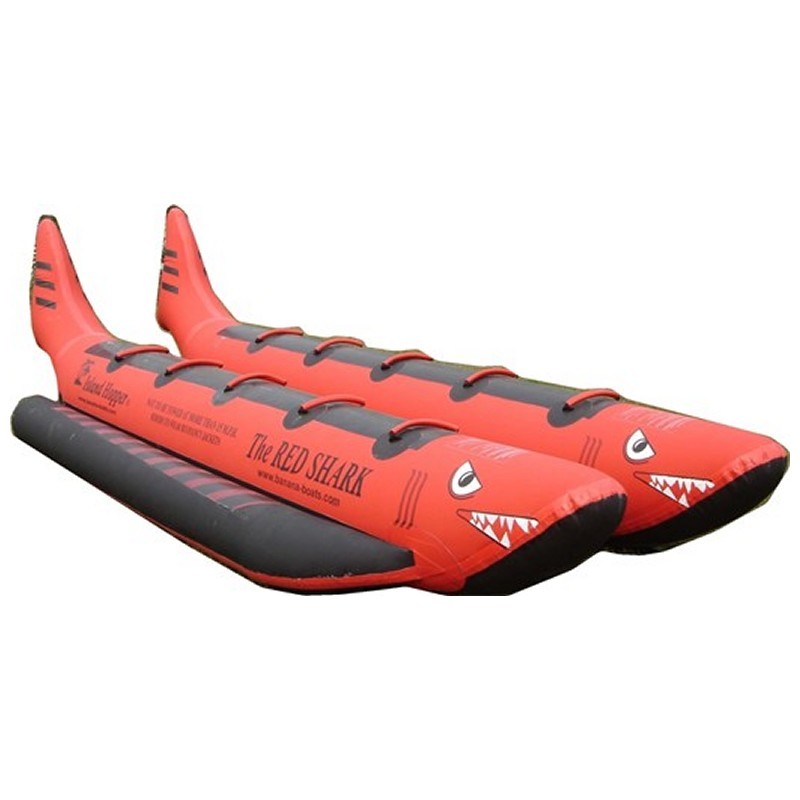 Pool & Beach: Towable Tubes: Red Shark Towable Water Tube 10 Passenger Side by Side