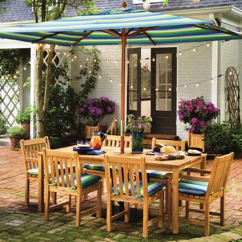 Shorea Wood Classic Rectangle Outdoor Dining Set 7 piece