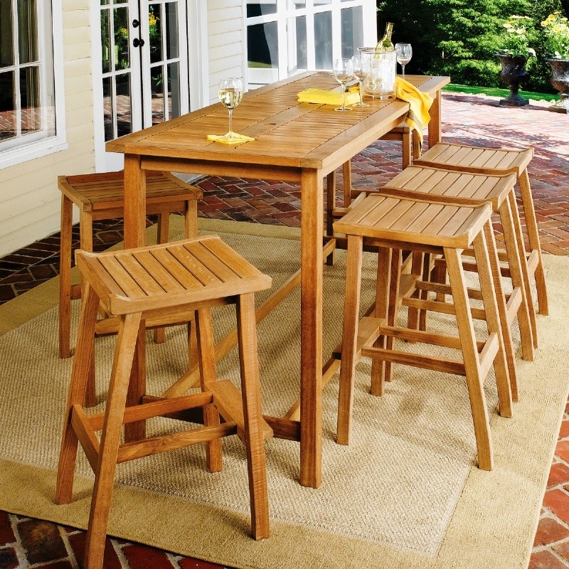 Shorea Wood Dartmoor Outdoor Bar Set 7 Piece Natural