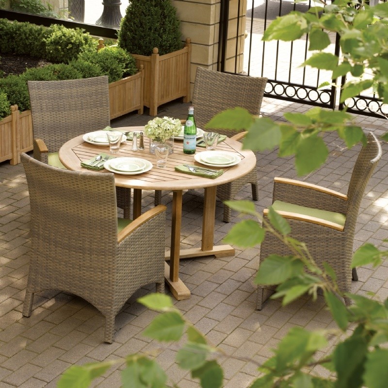 Torbay Outdoor Wicker Round Patio Dining Set 5 Piece