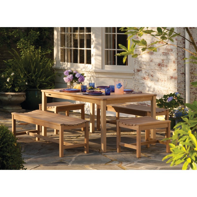 Shorea Wood Classic Backless Outdoor Bench 4 Feet alternative photo #0