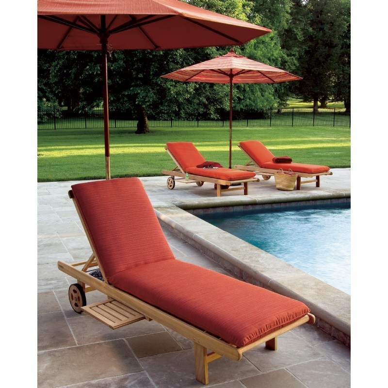 Shorea Wood Oxford Outdoor Chaise Lounge alternative photo #0