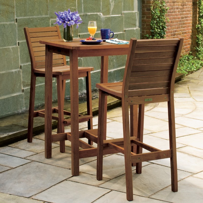 Shorea Wood Dartmoor Outdoor Bar Set 3 Piece Brown Umber