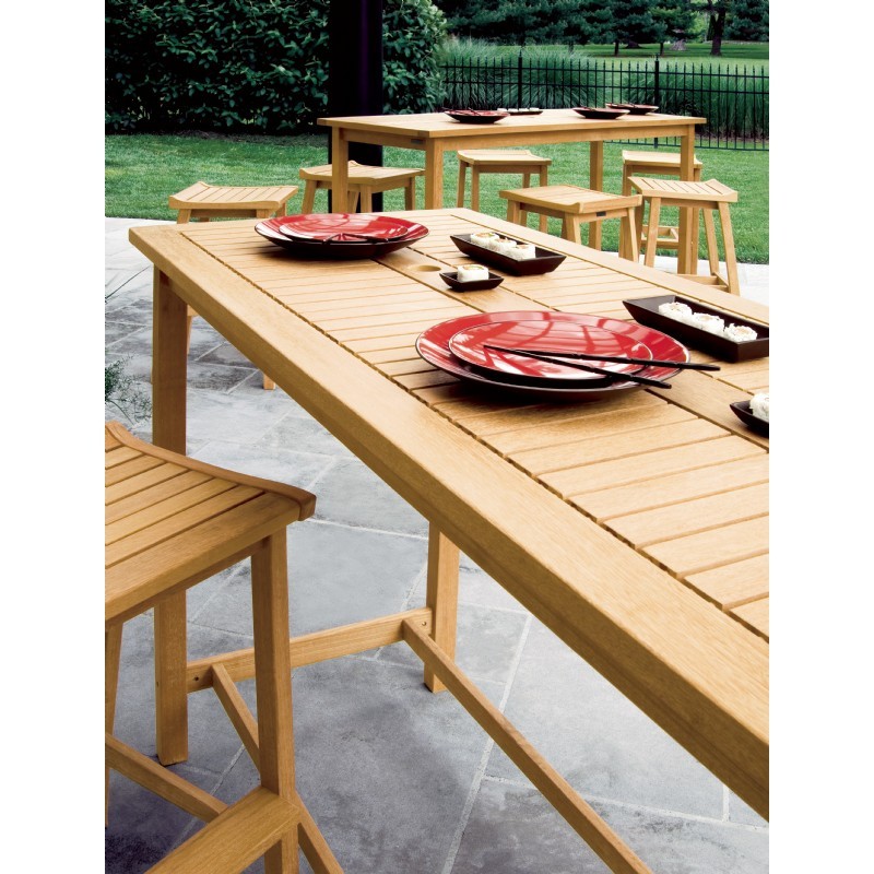 Shorea Wood Dartmoor Rectangle Outdoor Bar Table 79 inch Natural alternative photo #0
