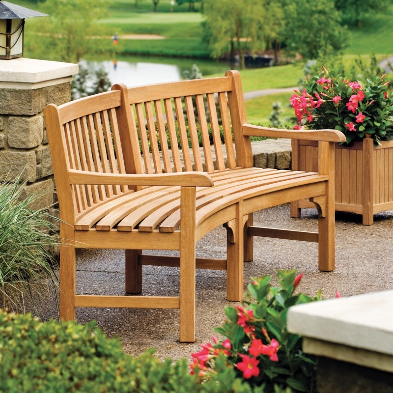 Shorea Wood Essex Outdoor Curved Bench 83 inch alternative photo #0
