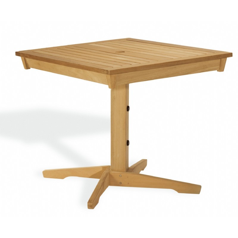 Shorea Wood Rectangle Pedestal Outdoor Dining Table 40 inch