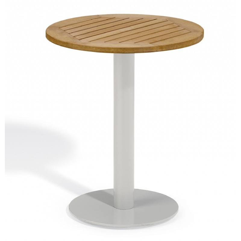 Travira Aluminum Tekwood Natural Top Outdoor Bistro Table 24 Inch