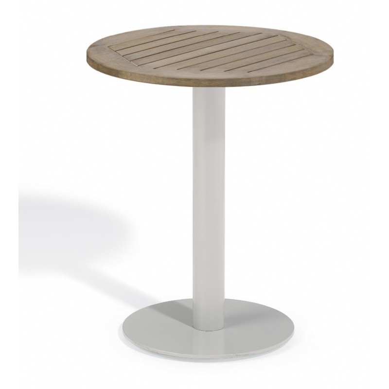 Travira Aluminum Tekwood Vintage Top Outdoor Bistro Table 24 Inch