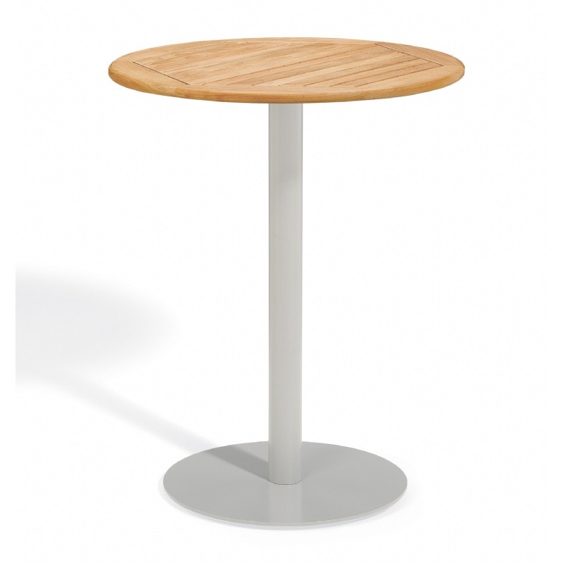 Travira Aluminum Teak Top Outdoor Bar Table 32 Inch