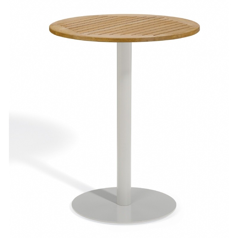 Travira Aluminum Tekwood Natural Top Outdoor Bar Table 32 Inch