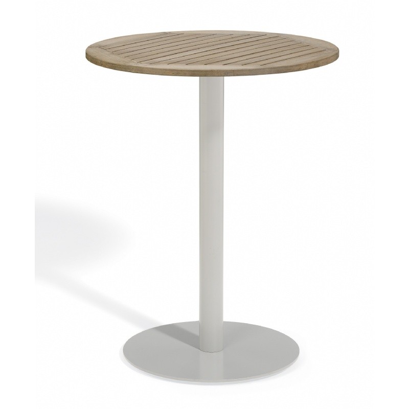 Travira Aluminum Tekwood Vintage Top Outdoor Bar Table 32 Inch