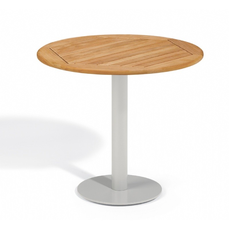 Travira Aluminum Teak-Top Outdoor Bistro Table 32 Inch