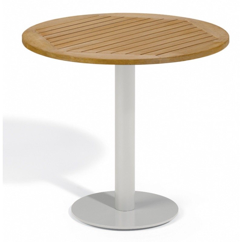 Travira Aluminum Tekwood Natural Top Outdoor Bistro Table 32 Inch
