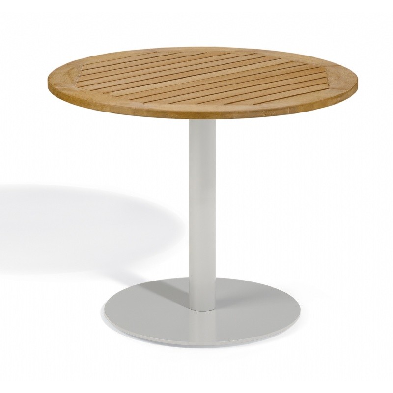 Travira Aluminum Tekwood Natural Top Outdoor Bistro Table 36 Inch