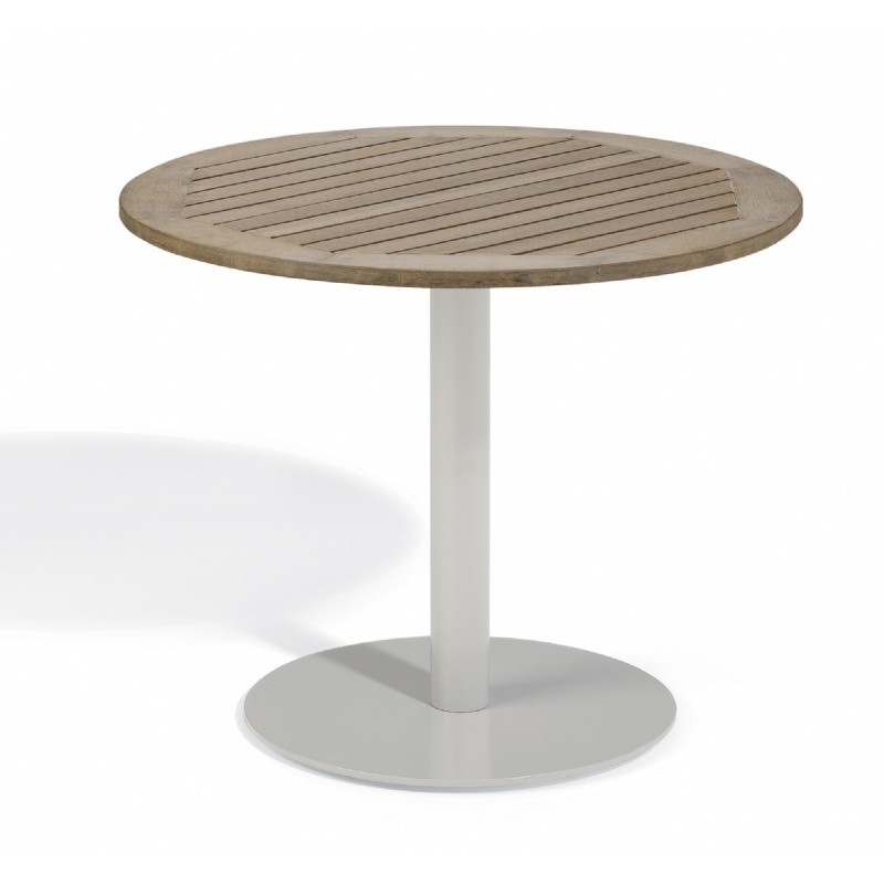 Travira Aluminum Tekwood Vintage Top Outdoor Bistro Table 36 Inch