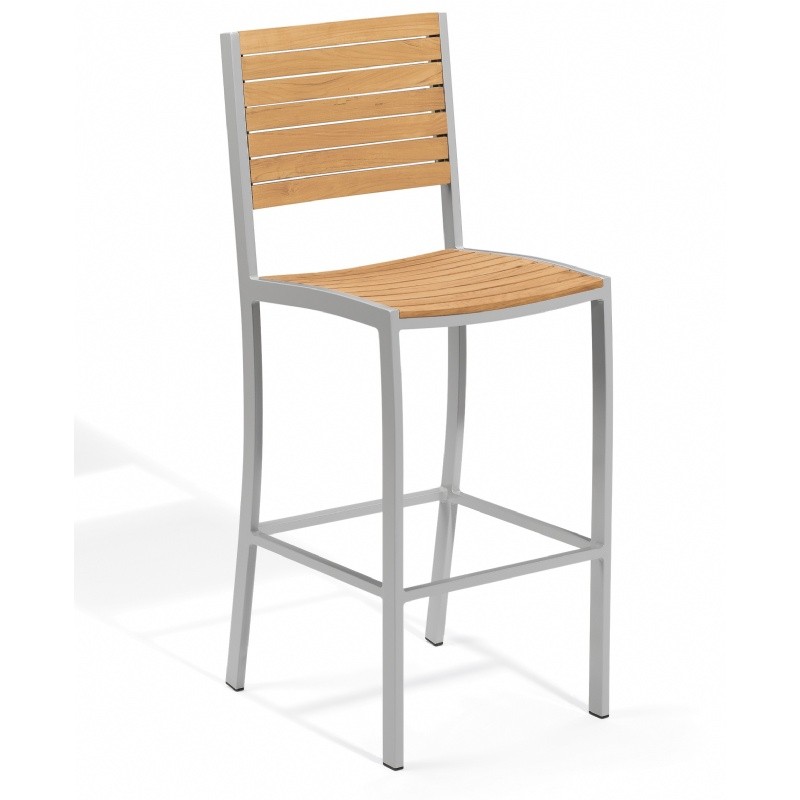 Travira Aluminum Teak Outdoor Bar Chair