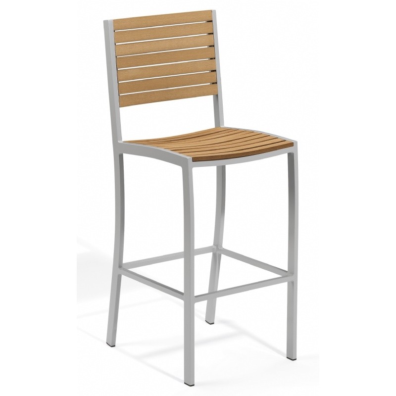 Travira Aluminum Tekwood Natural Outdoor Bar Chair