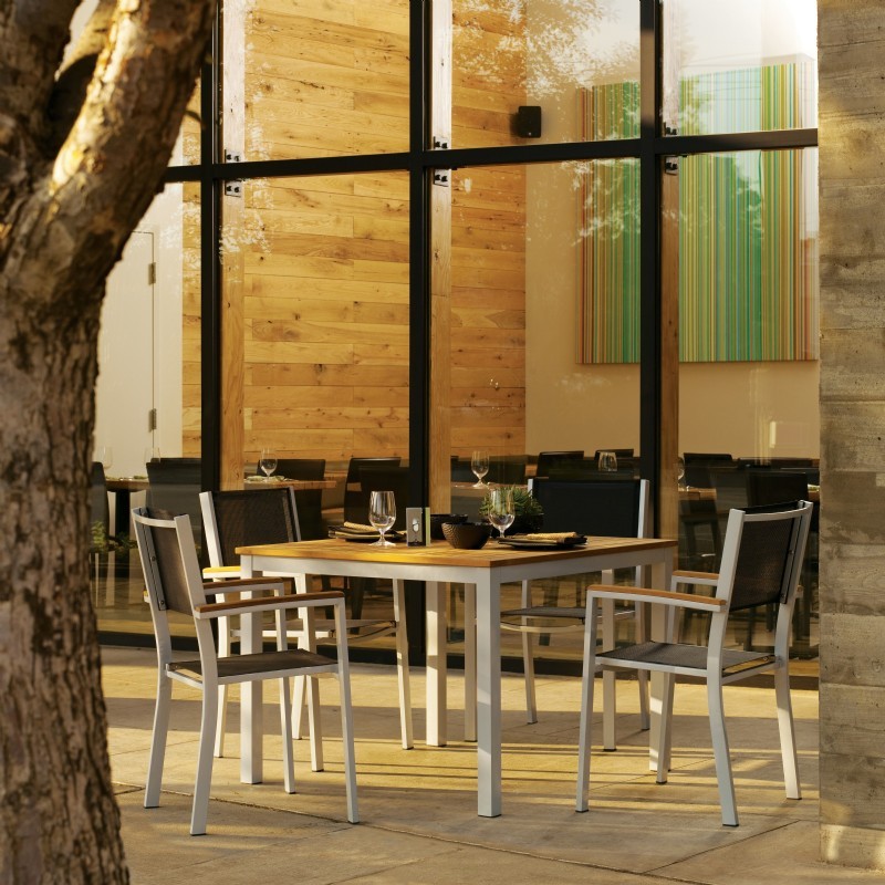 Travira Aluminum Outdoor Dining Set 5 piece Black Slings alternative photo #1