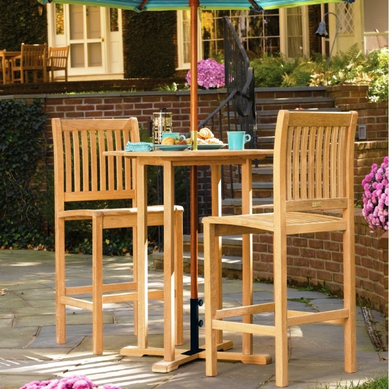 Shorea Wood Sonoma Outdoor Bar Set 3 piece : Bistro Seating Sets