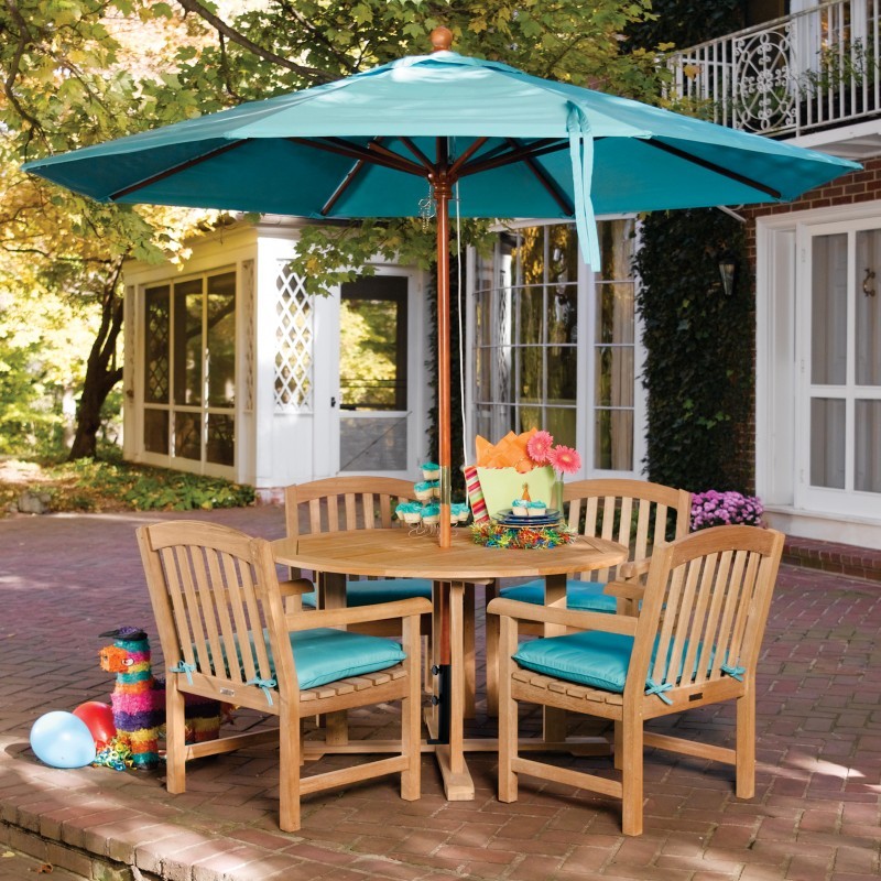 Outdoor Furniture: Oxford Garden: Shorea Collection: Shorea Wood Chadwick Outdoor Dining Set 5 Piece