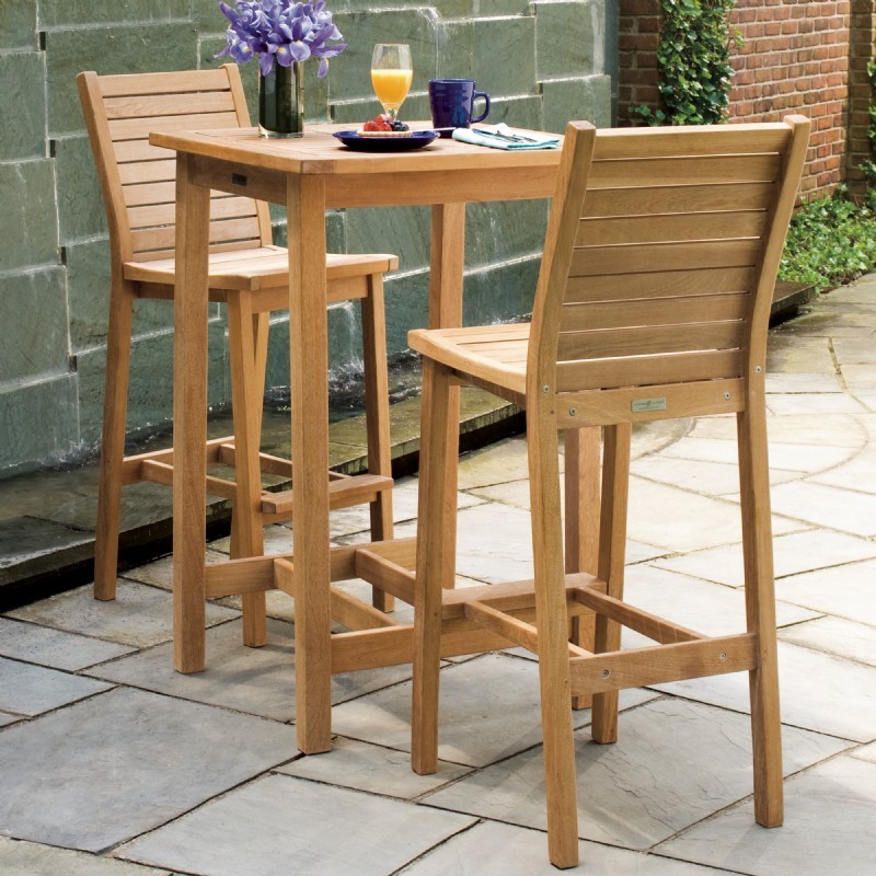 Outdoor Furniture: Bistro Sets: Shorea Wood Dartmoor Outdoor Bar Set 3 Piece Natural