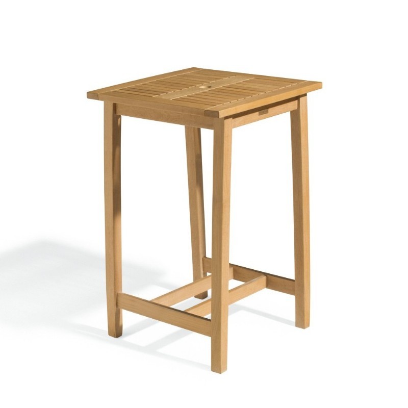 Shorea Wood Dartmoor Square Outdoor Bar Table 28 inch Natural : Square Dining Tables