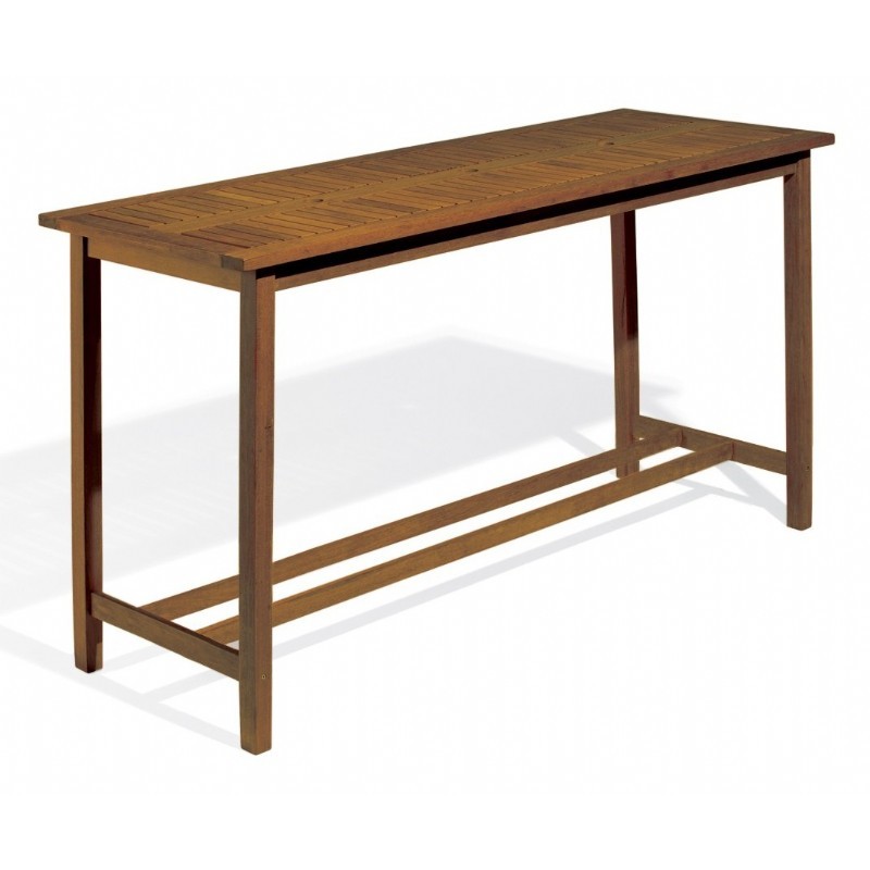 Outdoor Furniture: Oxford Garden: Shorea Collection: Shorea Wood Dartmoor Rectangle Outdoor Bar Table 79 inch Brown Umber