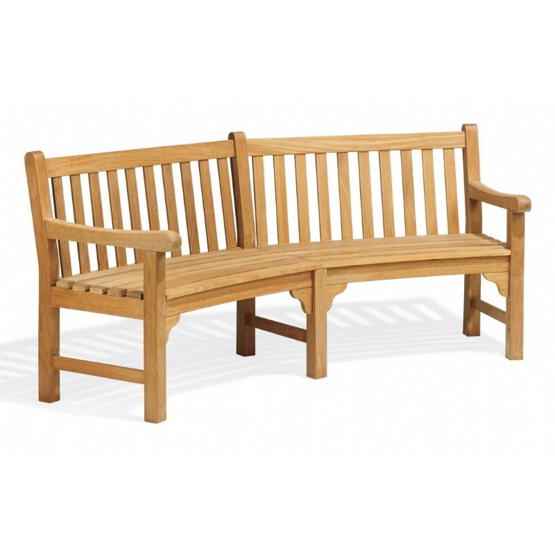 Outdoor Furniture: Oxford Garden: Shorea Collection: Shorea Wood Essex Outdoor Curved Bench 83 inch