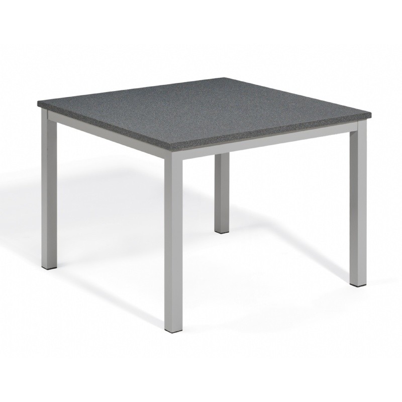 Travira Aluminum Alstone Graphite Top Square Dining Table 39 Inch : Square Dining Tables