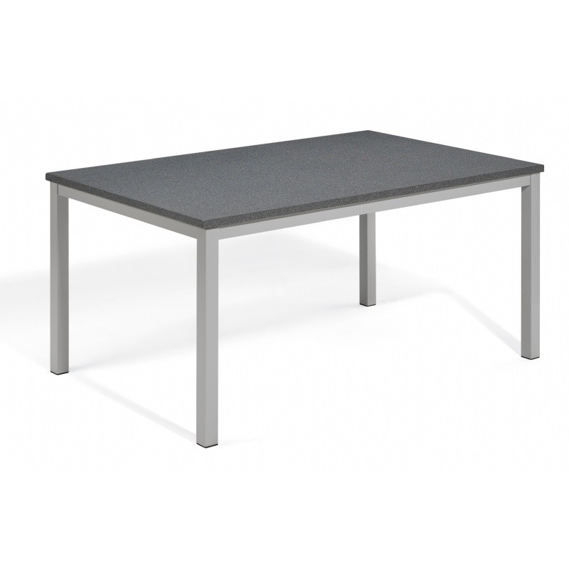 Travira Aluminum Alstone Graphite Top Rectangle Dining Table 63 Inch : Rectangle Dining Tables