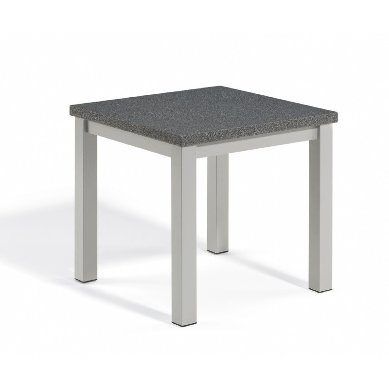Travira Aluminum Alstone Graphite Top Square Side Table : Coffee Tables