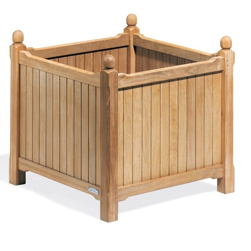 Outdoor Furniture: Oxford Garden: Shorea Collection: Shorea Wood English Outdoor Planter 28 inch