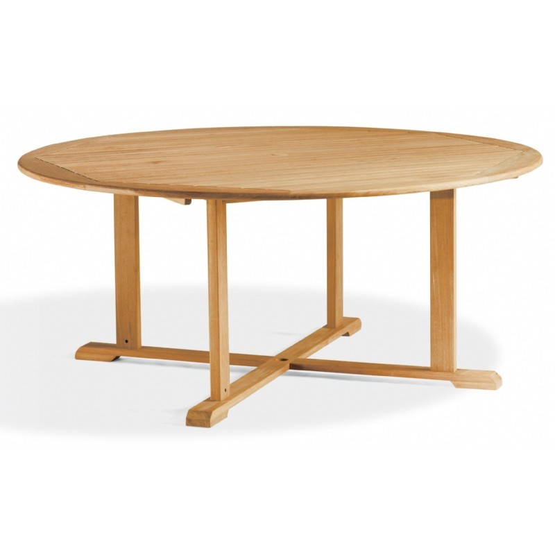 Outdoor Furniture: Oxford Garden: Shorea Collection: Shorea Wood Round Outdoor Dining Table 67 inch