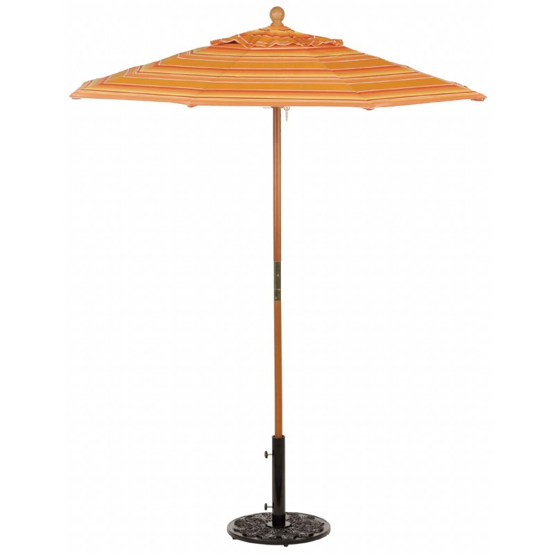 Outdoor Furniture: Oxford Garden: Shorea Collection: Wood Pole Octagon Market Umbrella 6 Feet Shade