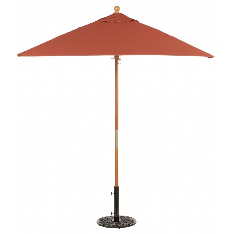 Outdoor Furniture: Oxford Garden: Shorea Collection: Wood Pole Square Market Umbrella 6 Feet Shade