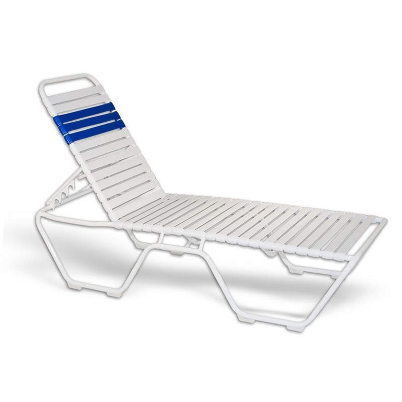 Strap Patio Stackable Chaise Lounge 78x27x14 White alternative photo #0