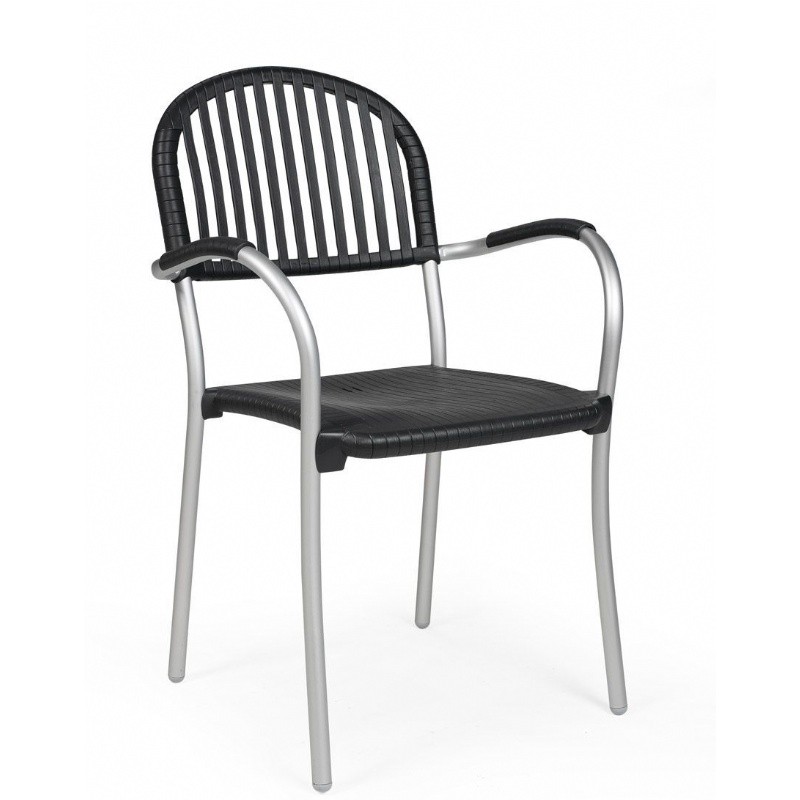 Brezza Outdoor Arm Chair with Antracite Seat and Aluminum Legs