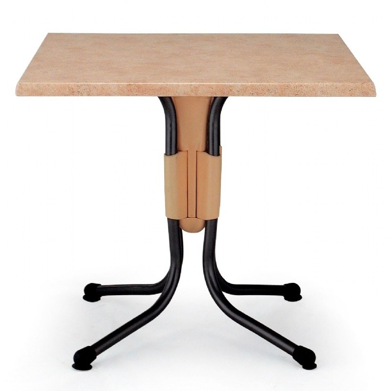 Polo Square Werzalit Top Folding Table Catalan Brown 31 inch