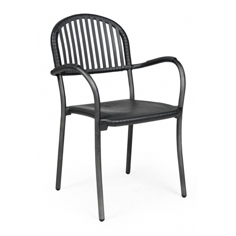 Brezza Outdoor Arm Chair with Antracite Seat and Antracite Legs : Dining Chairs