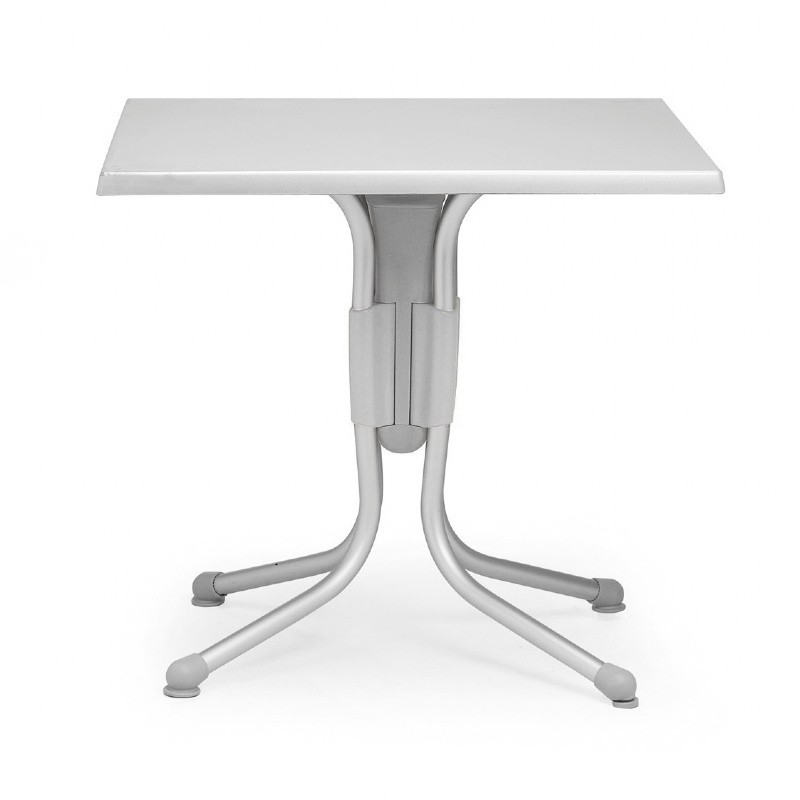 Polo Square Werzalit Top Folding Table Silver-Silver 31 inch : Square Dining Tables