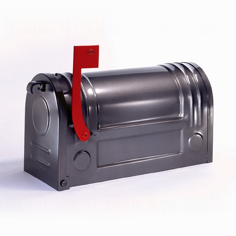 Metallic Gray Post Mailbox