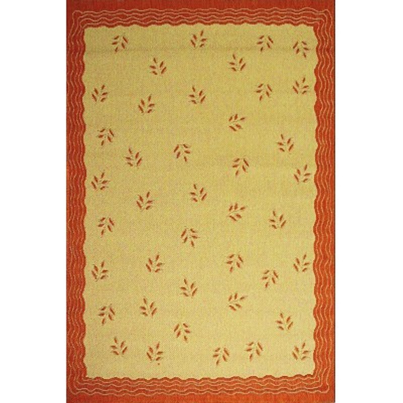 Modern Floral 6&rsquo; &times; 9&rsquo; Outdoor Rug Cream-Terra