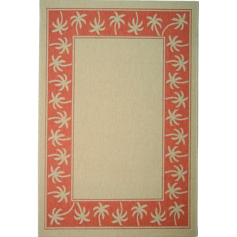 Palms 6&rsquo; &times; 9&rsquo; Outdoor Rug Cream-Terra