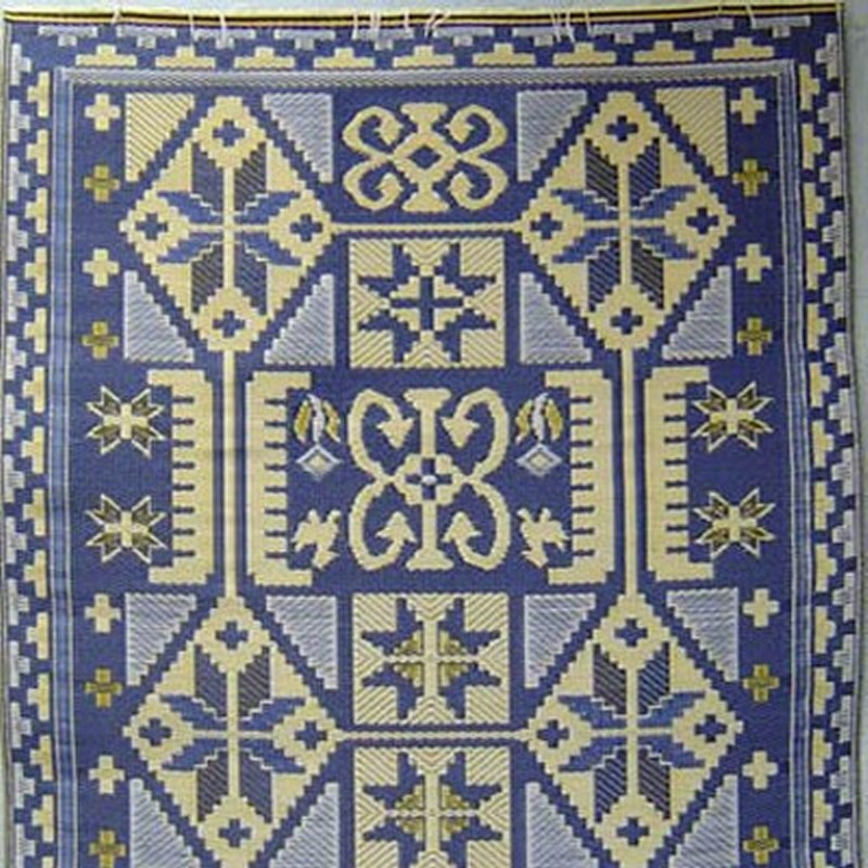 Outdoor Mat 5' &times; 8' Ankara Dark Blue