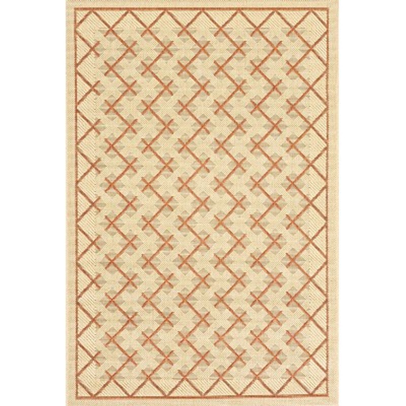 Sisal Design 8' &times; 10' Outdoor Rug Cream-Brown