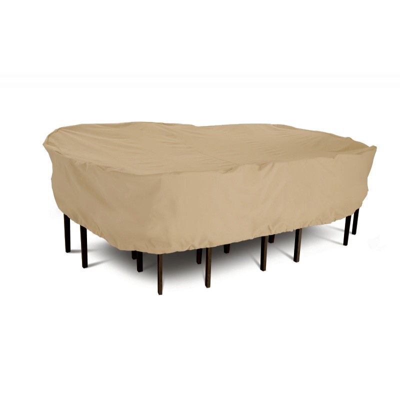 Terrazzo Rectangle Patio Table and Chairs Set Cover 106"L